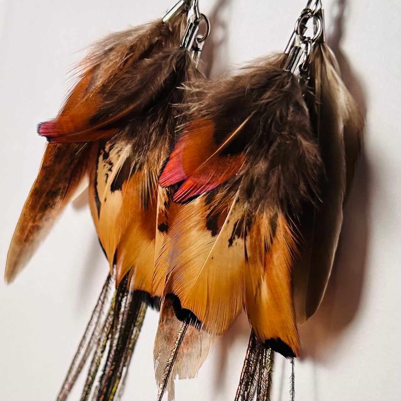 Dancing in the Grass, Feathered Earrings