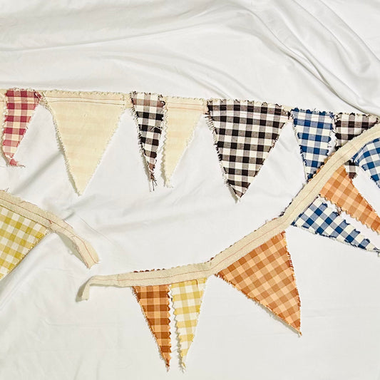 Gingham Multi Bunting Banner, 66 inches
