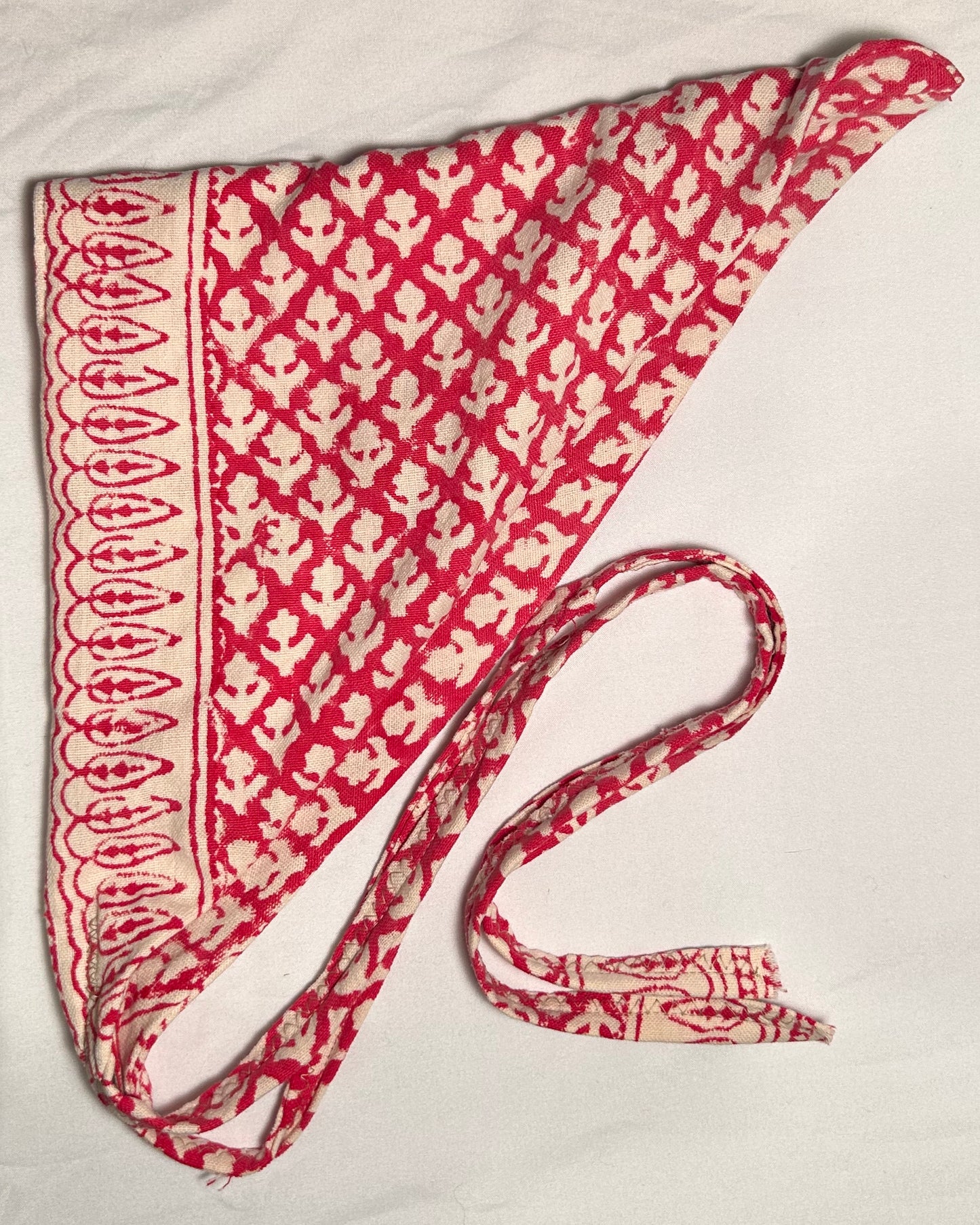 Budding Batik, UpCycled Fabric Head Kerchief