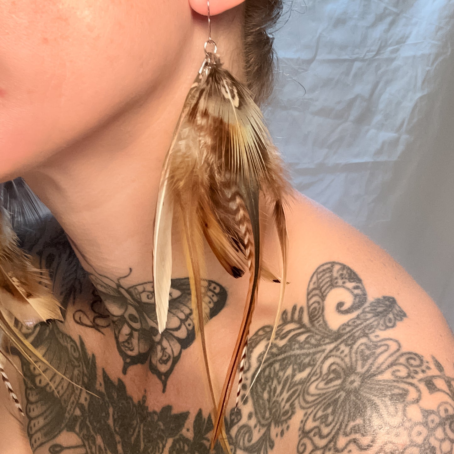 Nature’s Matriarch, Feathered Earrings