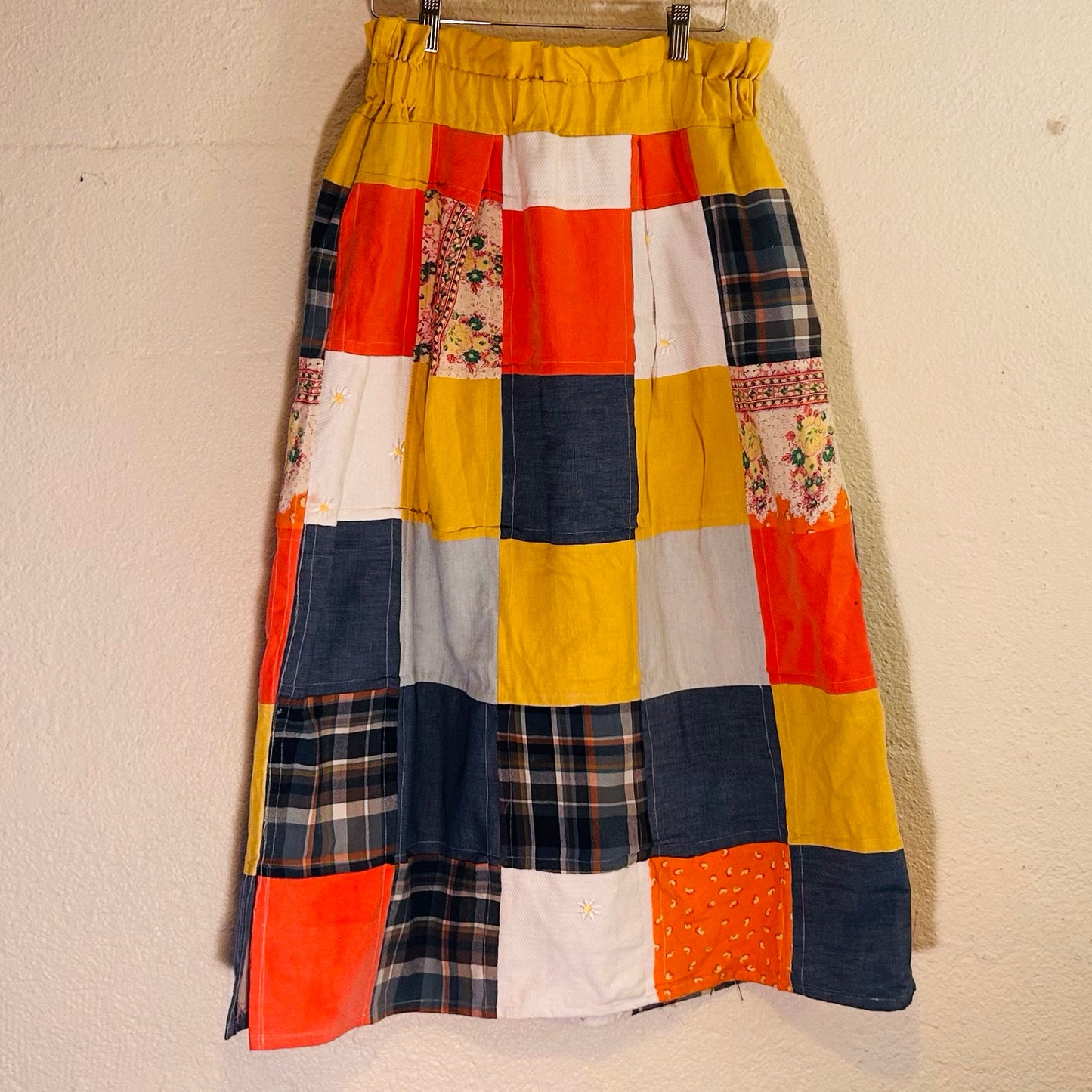 Prairie Patchwork Quilted Skirt, UpCycled Fabric Handmade Fashion