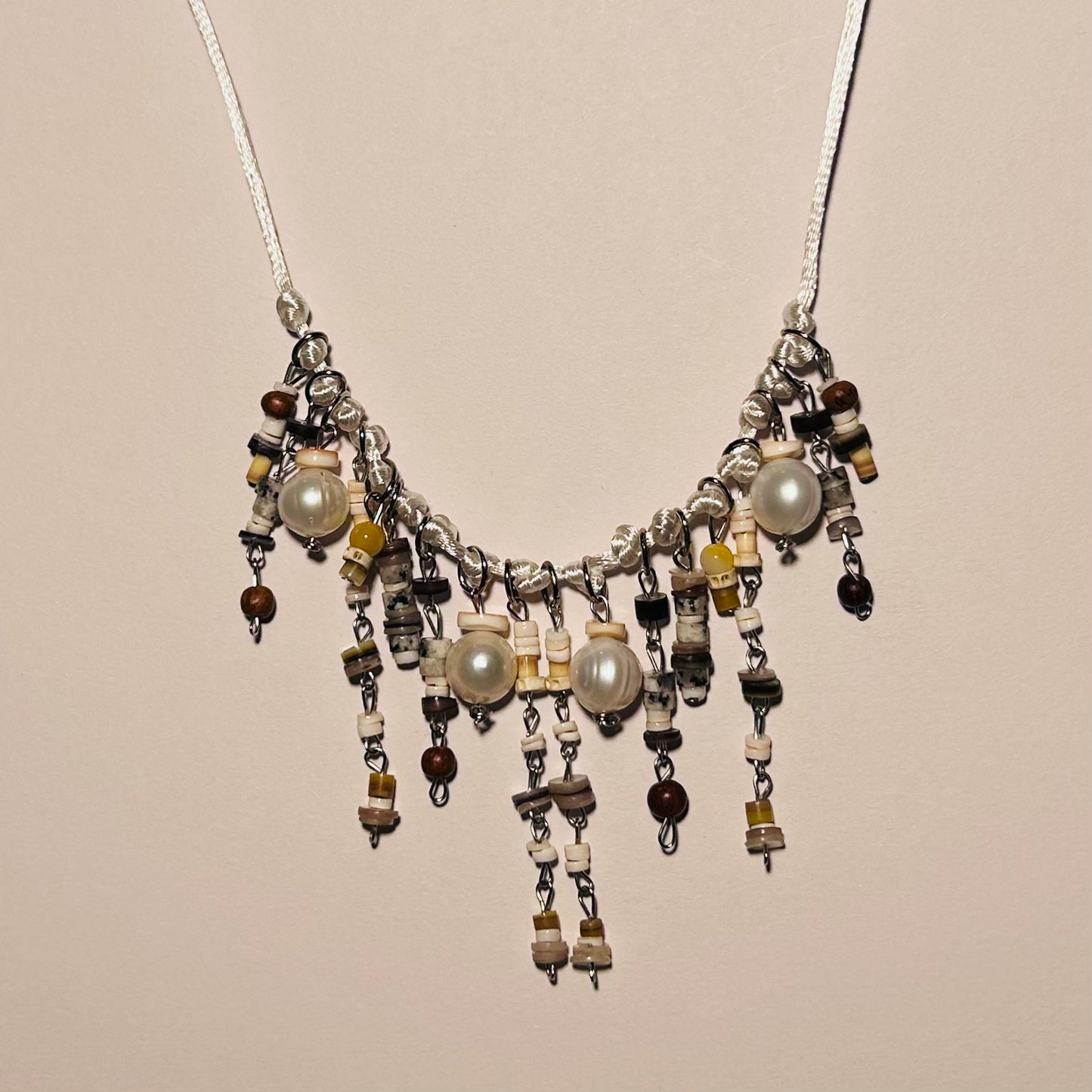 Flotsam Collar, Dangling Fringe Corded Necklace