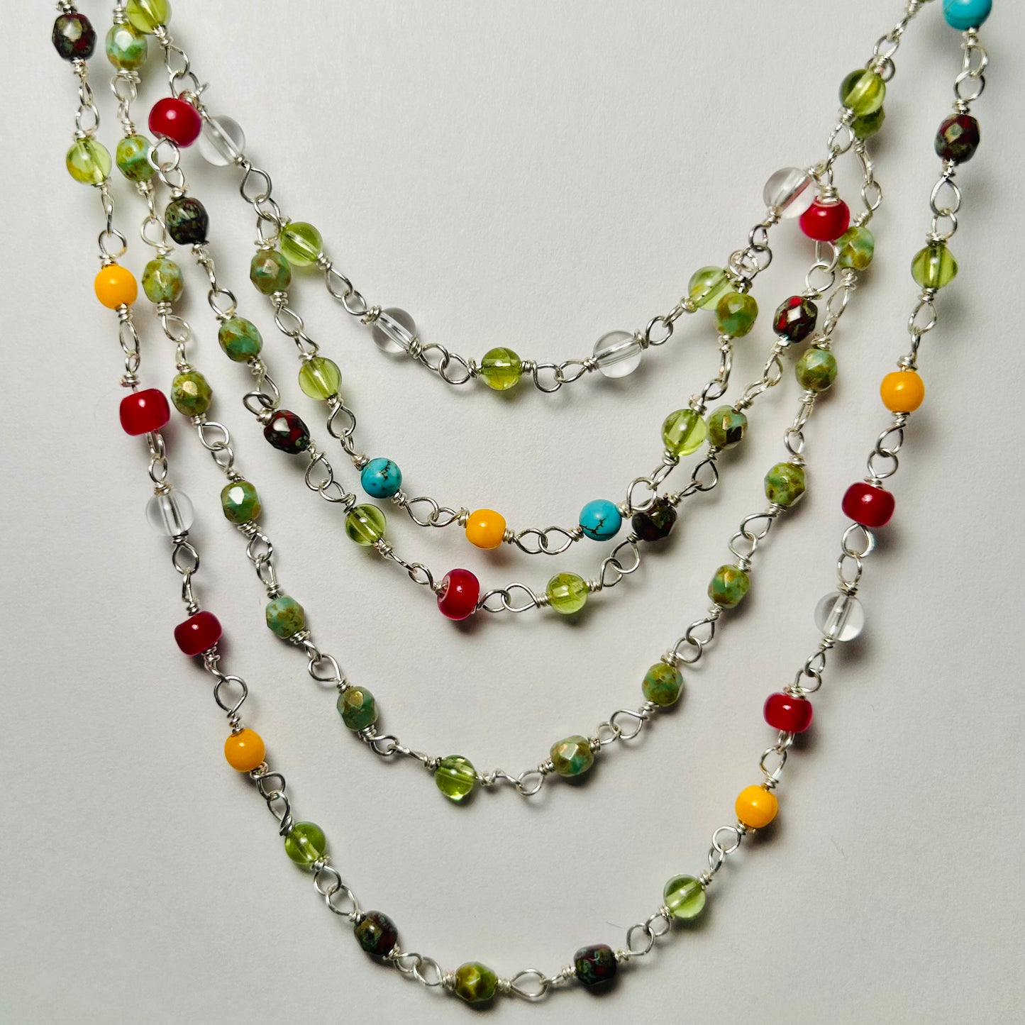 Adorned, Beaded Chain Collar Necklace