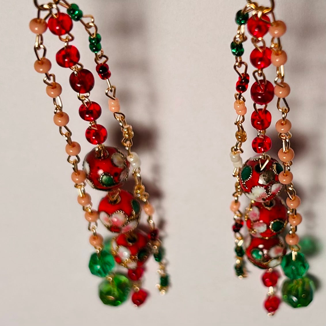Opulent Gardener, Beaded Chain Fringe Earrings