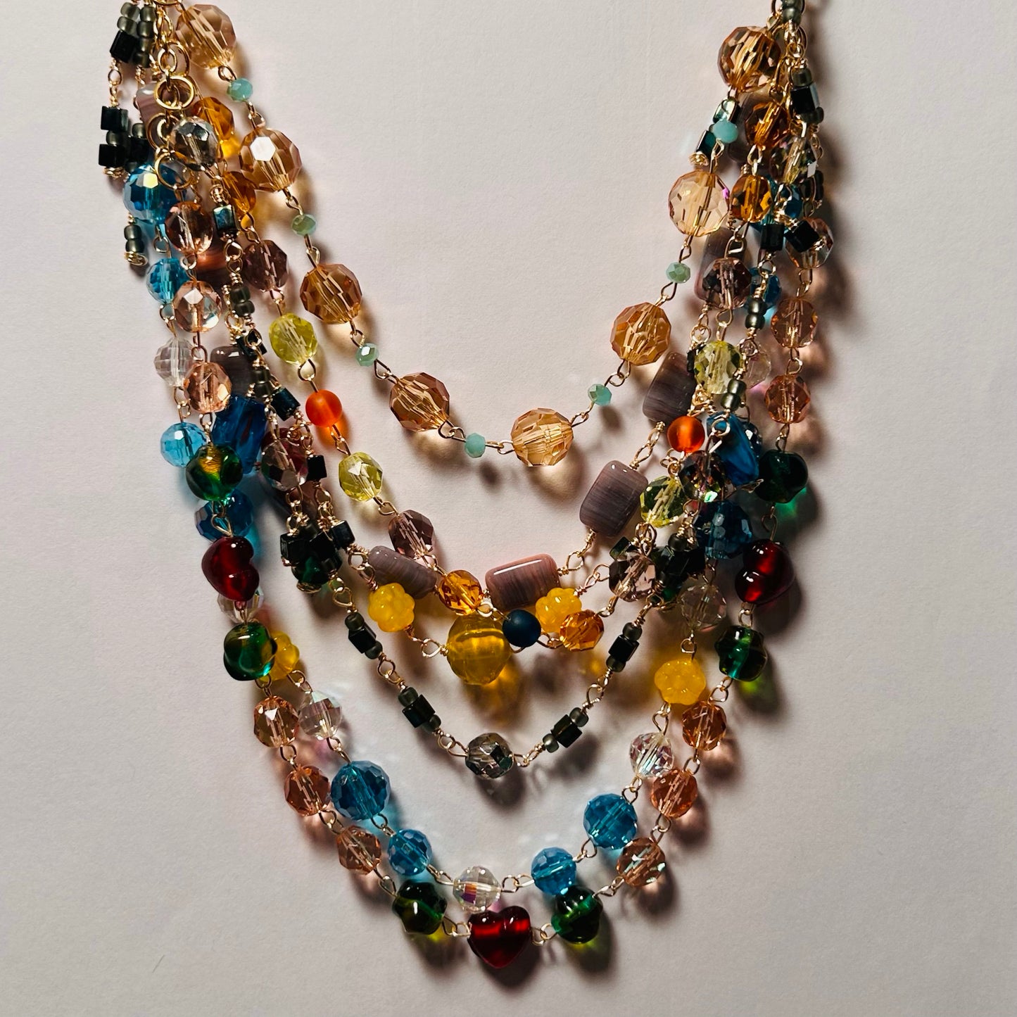 Treasure Chested, MultiStrand Beaded Chain Necklace