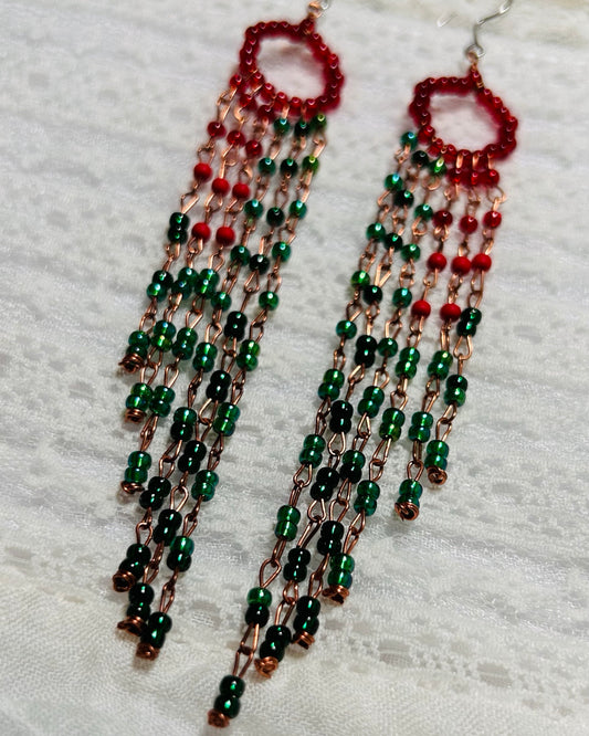 Ruby Throated Flutter, Statement Earrings