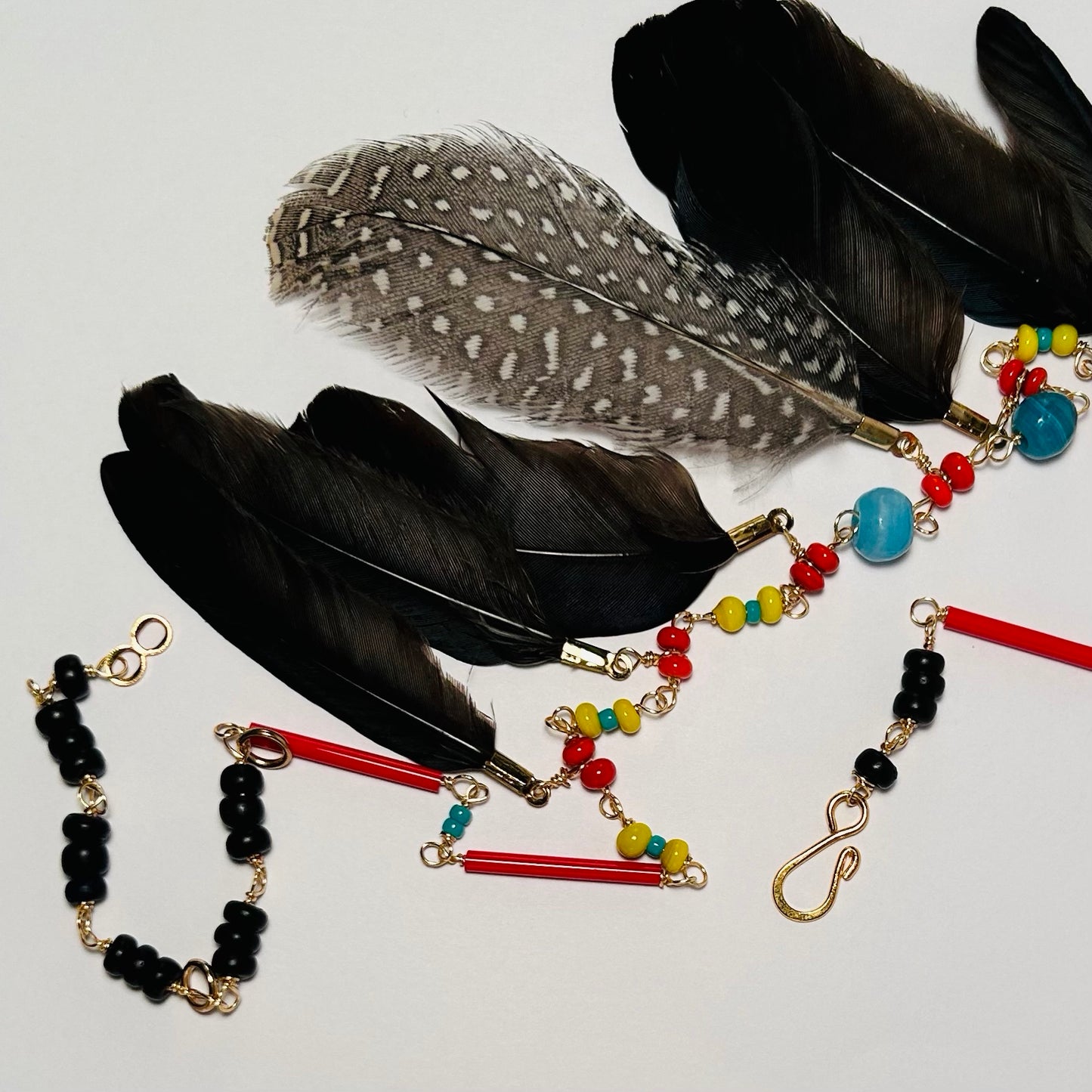 En Route, Feathered & Beaded Necklace