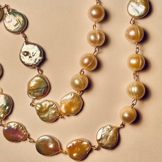 Freshly Cultured, Pearl Chain Necklace