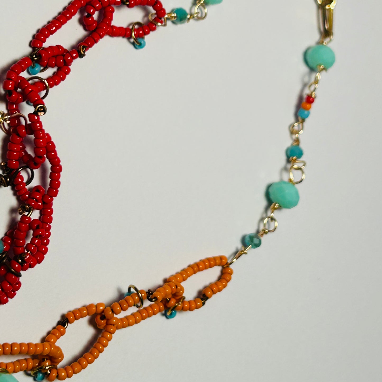 Fire & Ice, Beaded Chain Link Necklace