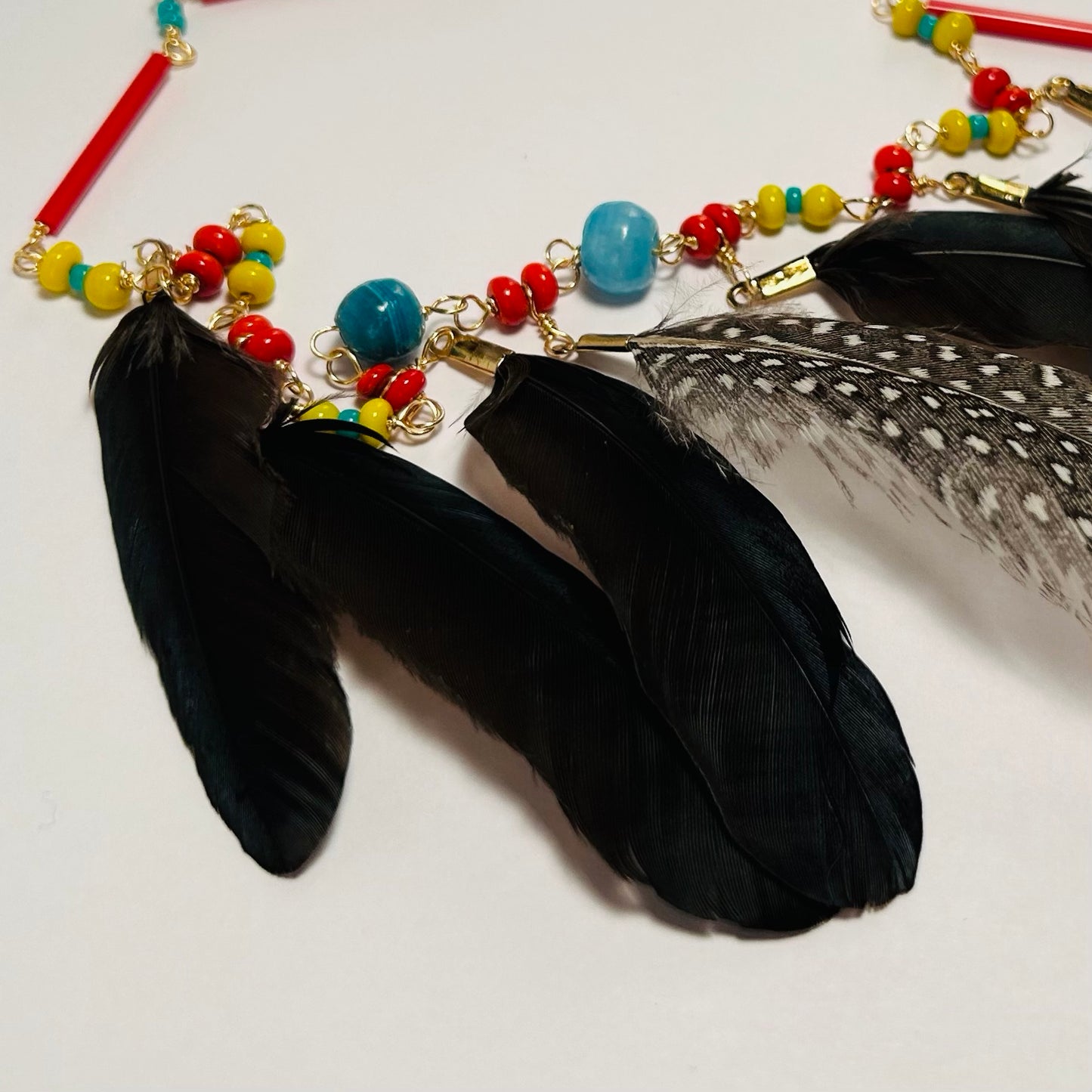 En Route, Feathered & Beaded Necklace