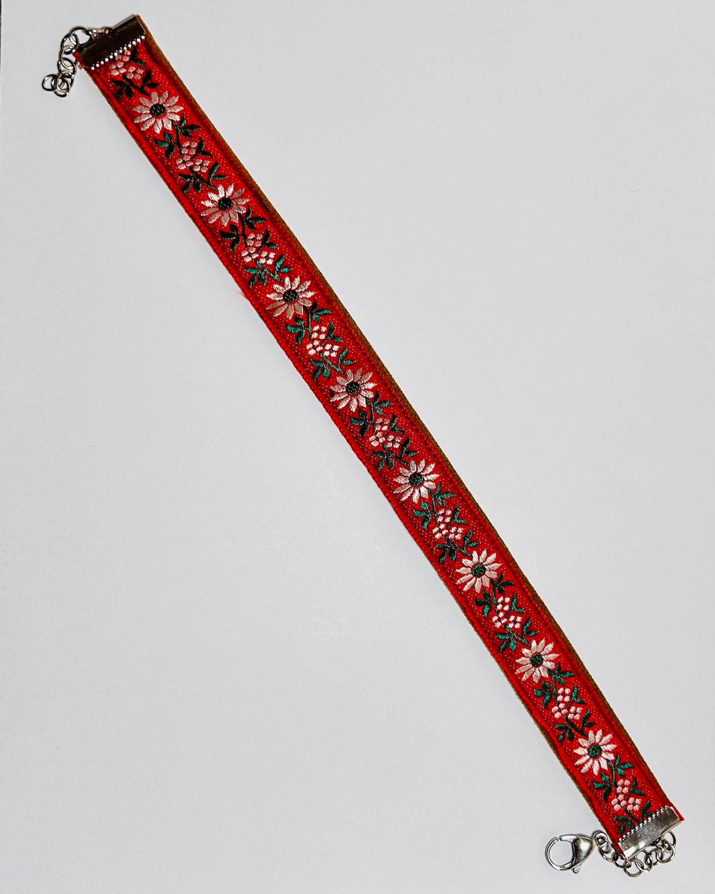 Folk Yeah, Jacquard Ribbon & Suede Choker