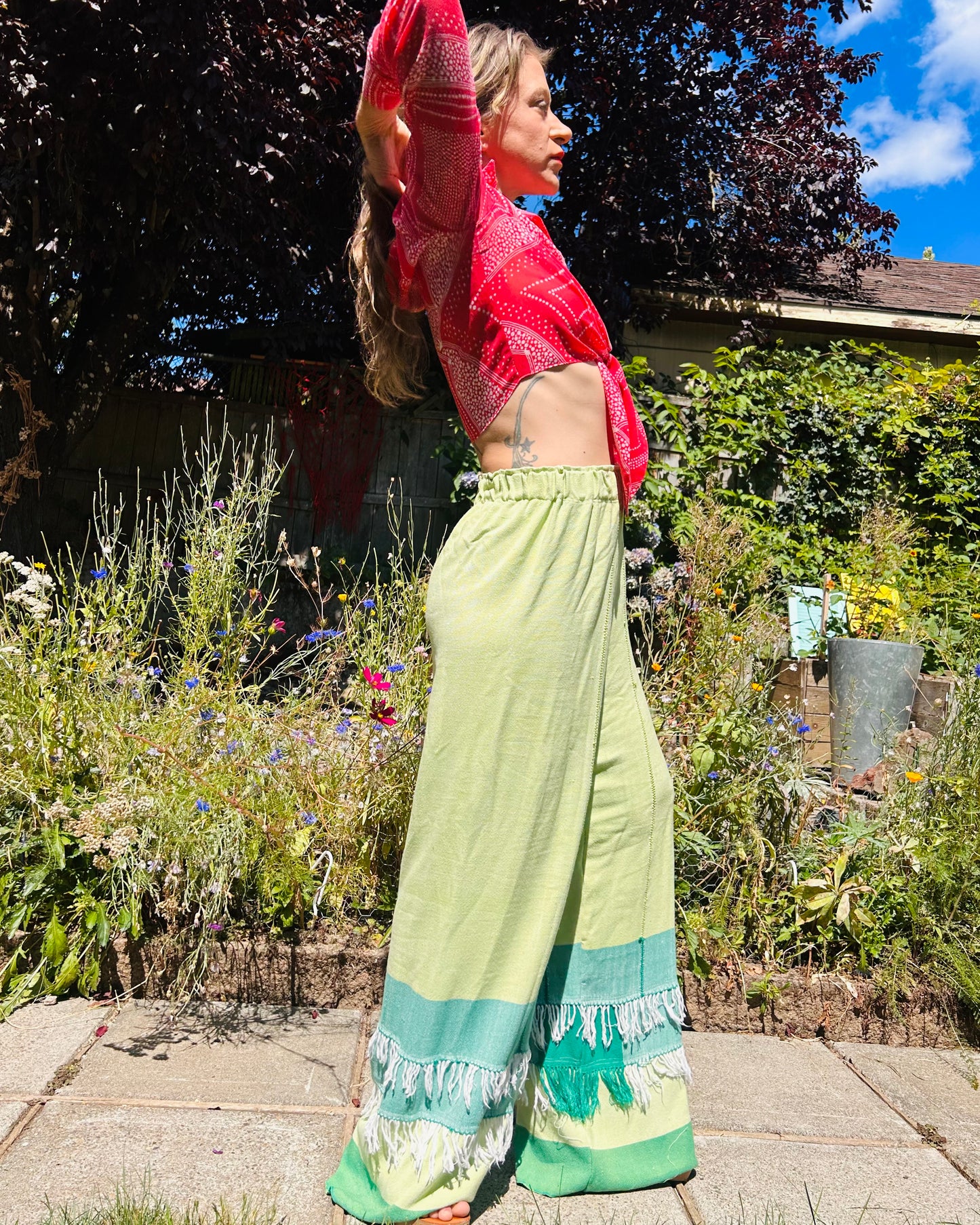 Blanket Statement, Wide Leg Pants, UpCycled Fashion