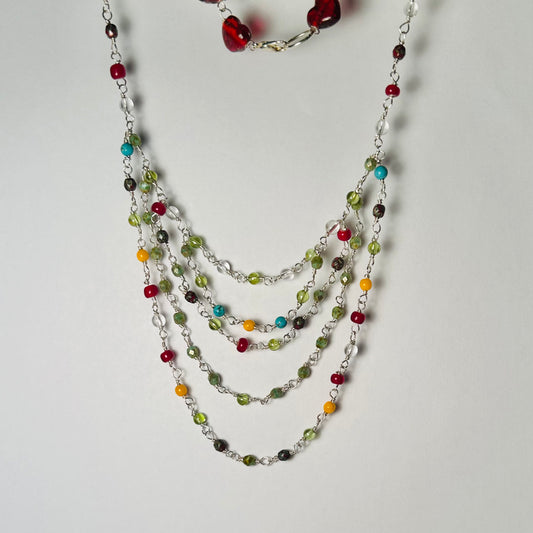 Adorned, Beaded Chain Collar Necklace