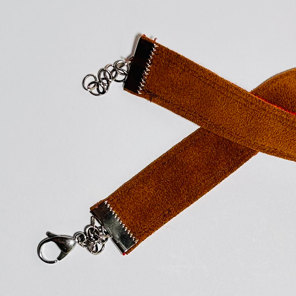 Folk Yeah, Jacquard Ribbon & Suede Choker