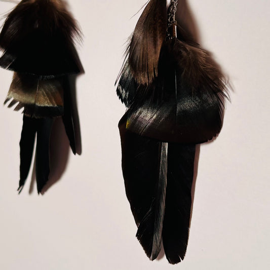 Curious Corvus, Feathered Earrings